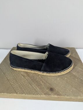 Toni Pons Espadrille Flats Black Velvet Slip On Shoes Size 40 US 9 Made in Spain